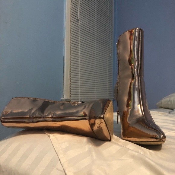 Forever 21 Shoes - gold heeled boots